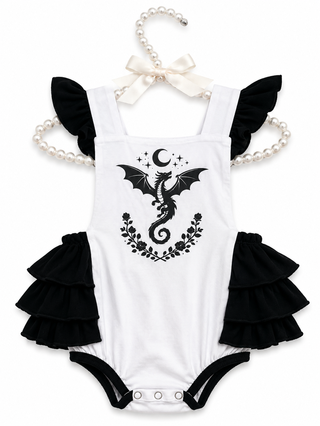 Little Royal Midnight Dragon Crest Romper