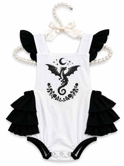 Little Royal Midnight Dragon Crest Romper