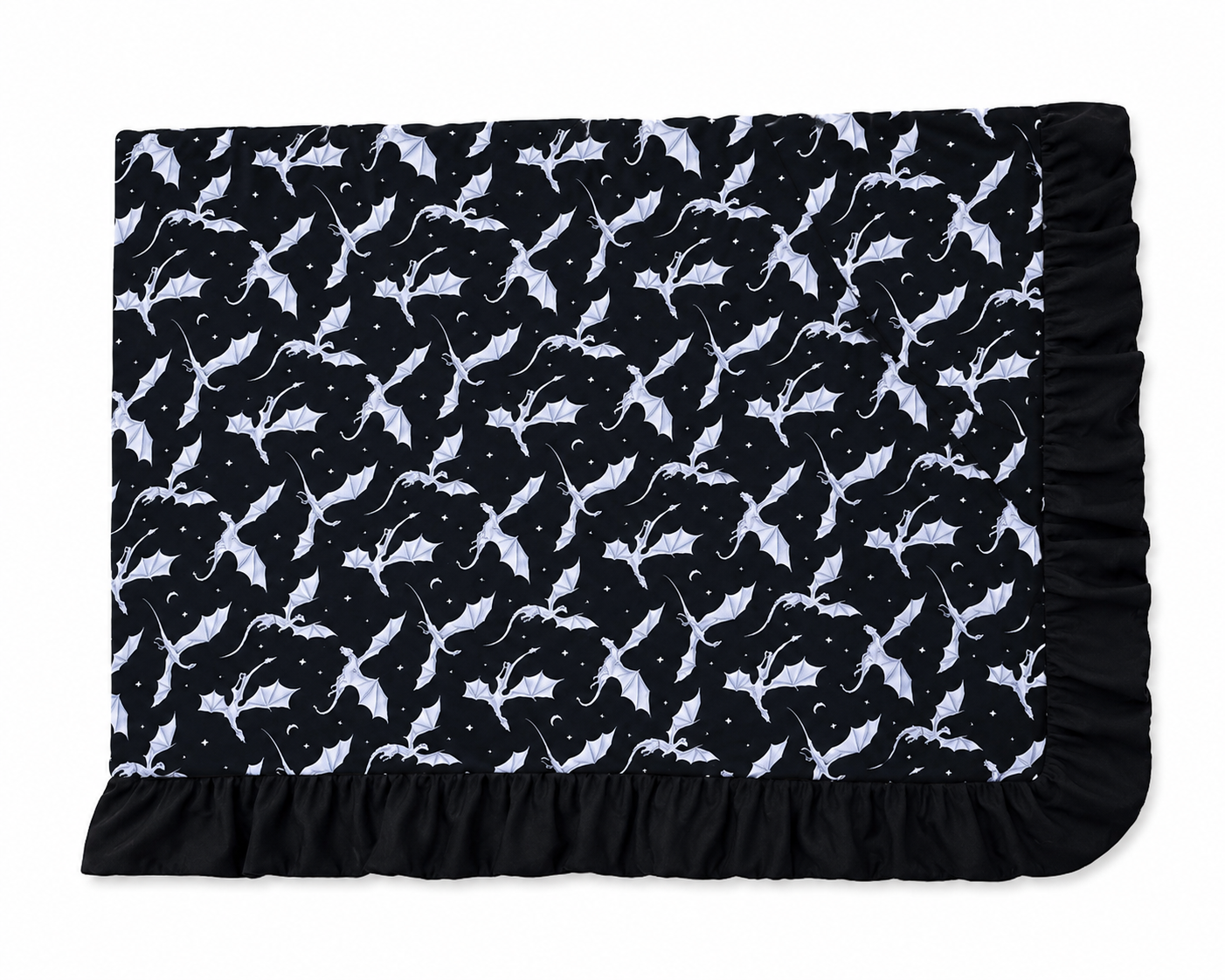 Midnight Dragon Ruffle Blanket