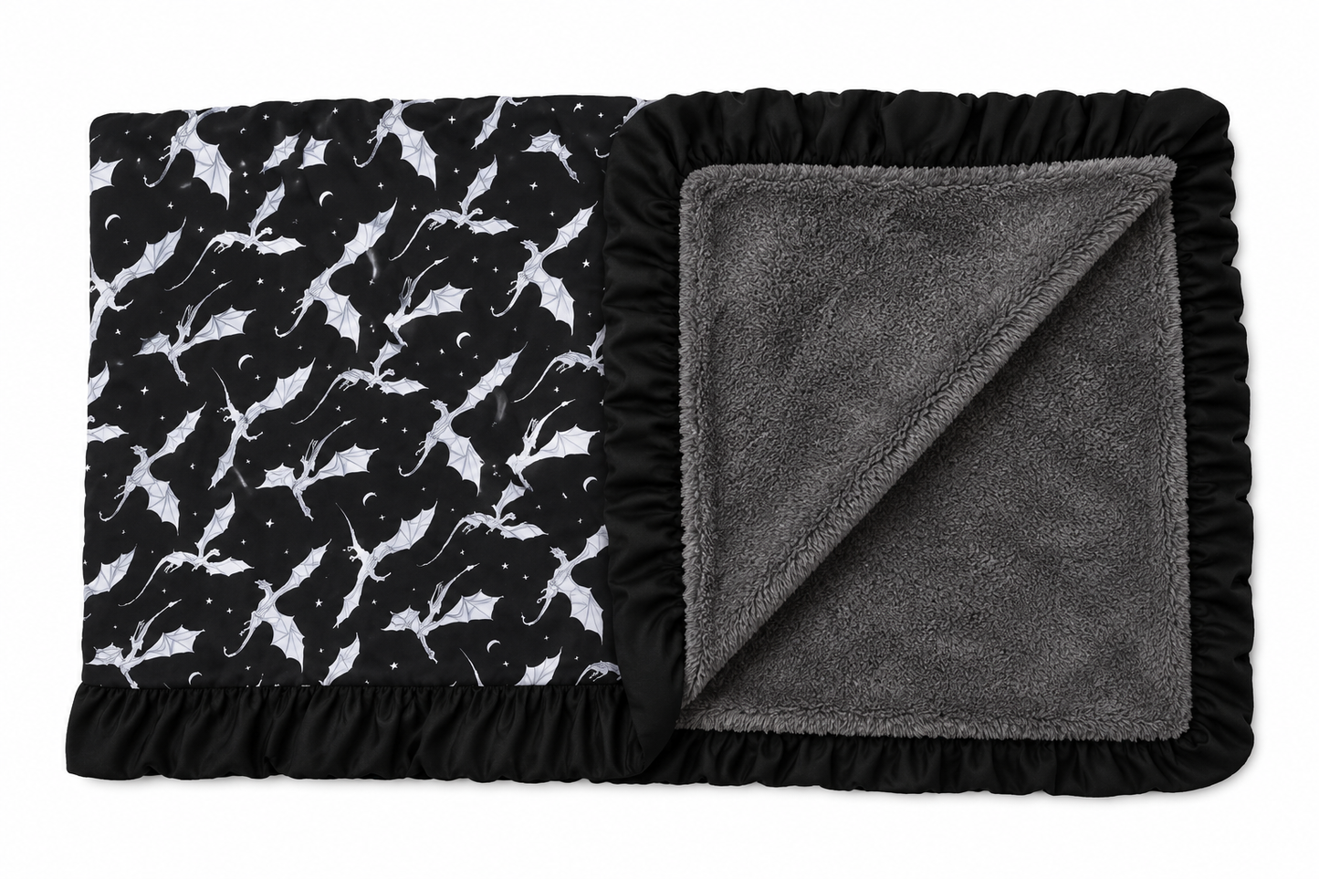 Midnight Dragon Ruffle Blanket