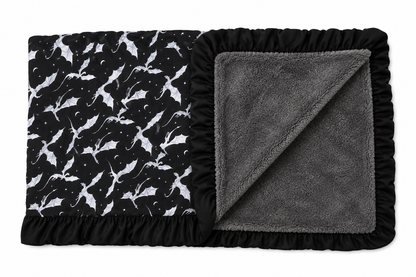 Midnight Dragon Ruffle Blanket