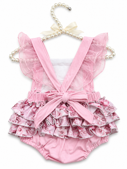 Pink Princess Royal Crown Ruffle Romper